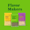 Flavor Makers by Burlap &amp; Barrel are displayed in yellow green and purple packaging.