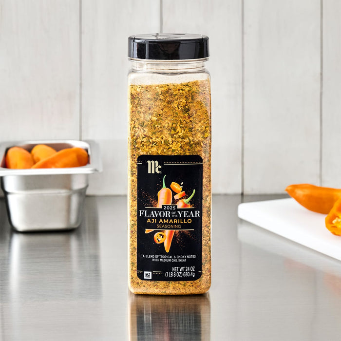 A jar of McCormick Flavor of the Year Aji Amarillo Seasoning.