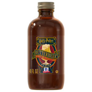 A bottle of McCormick Harry Potter Butterbeer Flavor.