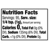 The image shows a nutrition facts label with 95 servings per container and 0 calories per 1 4 teaspoon serving.