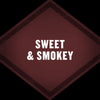 A graphic illustration with the words Sweet &amp; Smokey highlights the flavor profile of Mccormick Grill Mates Bourbon &amp; Oak Seasoning Ground 3.37 Oz.