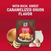 McCormick Caramelized Onion Au Jus mix is highlighted with the rich, sweet flavor of caramelized onions.