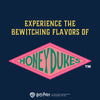 An illustrated advertisement featuring the pink and green Honeydukes logo from Harry Potter evokes the magical candy shop theme for the Mccormick Harry Potter Chocolate Frog Finishing Sugar, 3.47 Oz.