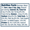 This is a nutrition facts label showing that a serving size of 2 teaspoons contains 35 calories, 0.5g of fat, 7g of carbohydrates, and 7g of sugar.