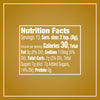 A nutrition facts label for Mccormick English Toffee Finishing Sugar Edible Cake Decoration 3.7 Oz shows 30 calories and 7 grams of added sugar per 2 teaspoon serving.