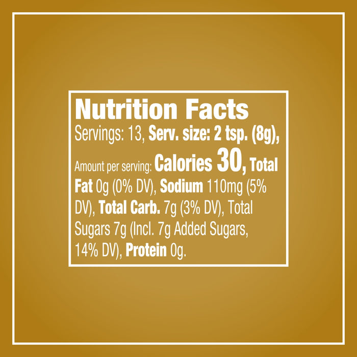 A nutrition facts label for Mccormick English Toffee Finishing Sugar Edible Cake Decoration 3.7 Oz shows 30 calories and 7 grams of added sugar per 2 teaspoon serving.