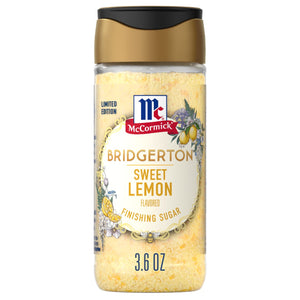 A container of McCormick Bridgerton Sweet Lemon flavored seasoning blend.