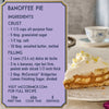 A recipe card for Banoffee Pie featuring McCormick Bridgerton Lemon Finishing Sugar, with a photo of a slice of the pie.