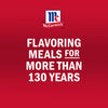 The McCormick logo on a red background states Flavoring Meals for More Than 130 Years.