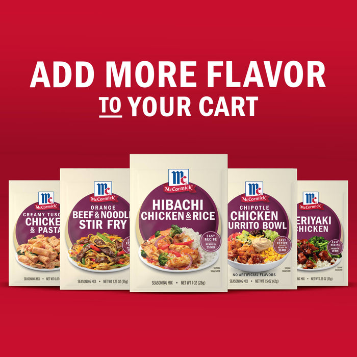 McCormick presents a variety of meal mixes to add more flavor to your cart.