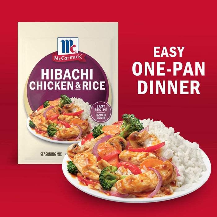 McCormick Hibachi Chicken and Rice dinner kit offers an easy one-pan meal solution.