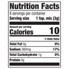 This is a nutrition facts label showing that one teaspoon of the mix contains 10 calories, 0 grams of fat, 380mg of sodium, 1 gram of carbohydrates, and 0 grams of protein.