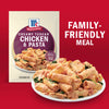 McCormick Creamy Tuscan Chicken and Pasta meal kit is shown with a prepared dish, highlighting its family-friendly appeal.