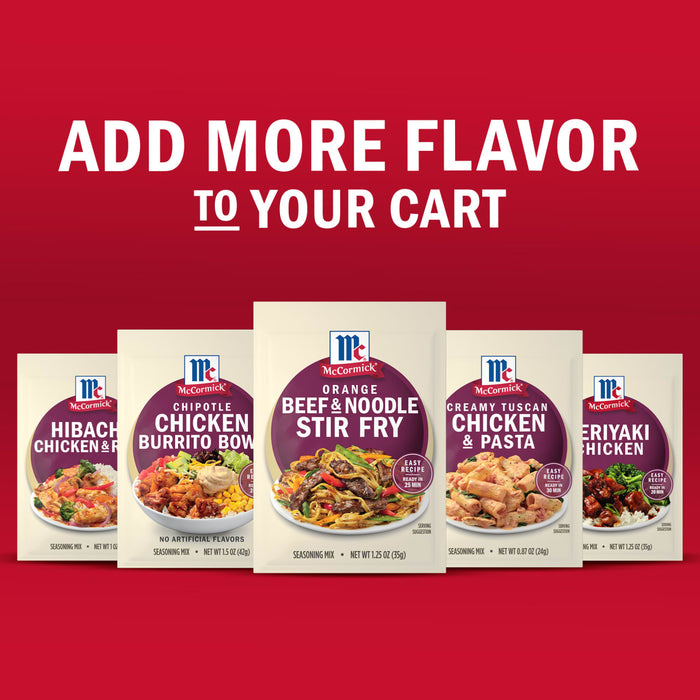 McCormick promotes adding flavor to your cart with a variety of meal mixes.