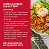 A Chipotle Chicken Burrito Bowl recipe from McCormick is shown.