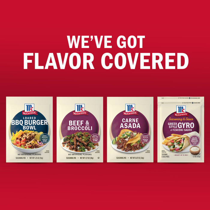 McCormick presents a variety of seasoning mixes, highlighting their ability to enhance flavor in different dishes.