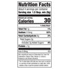 This is a nutrition facts label showing that one serving contains 30 calories, 1 gram of fat, 510mg of sodium, 5 grams of carbohydrates, 3 grams of sugar, and 1 gram of protein.