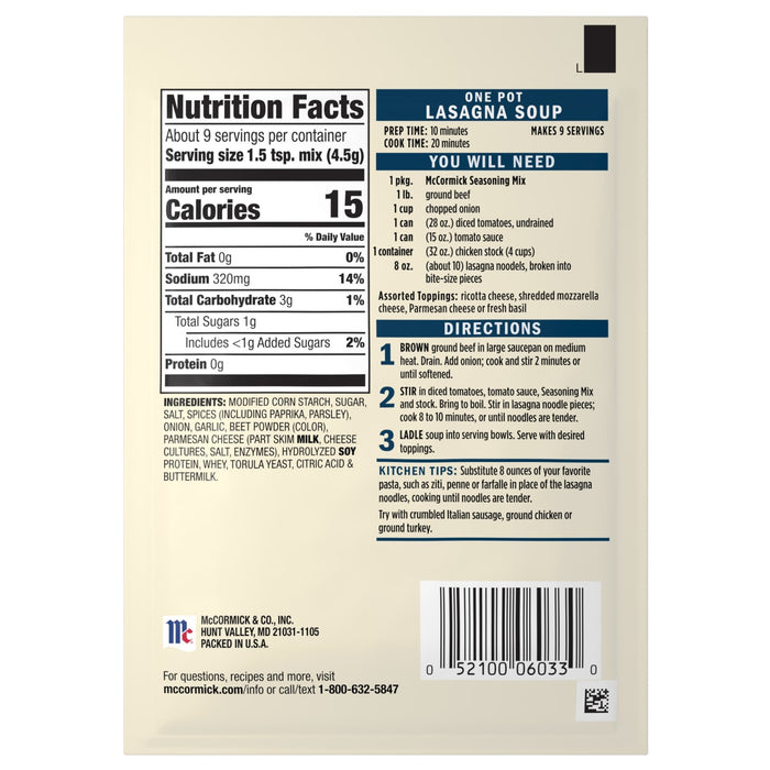 The image shows the nutrition facts and ingredients for Knorr Vegetable Soup mix.
