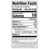This is a nutrition facts label showing that one tablespoon contains 10 calories, 350mg of sodium, and 2g of carbohydrates.