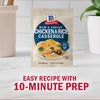 McCormick Chicken and Rice Casserole mix package promotes an easy recipe with 10-minute prep.