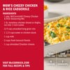 McCormick's Mom's Cheesy Chicken &amp; Rice Casserole recipe with ingredients and a photo of the finished dish.