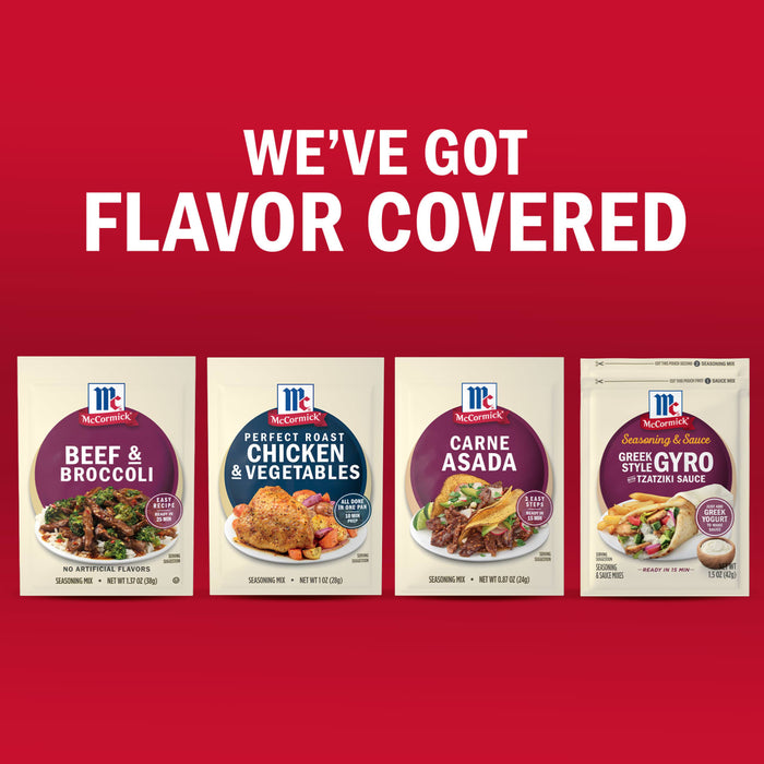 McCormick product line offers a variety of flavor options for different dishes, as shown in the image with the text We've got flavor covered.