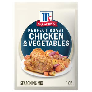 McCormick Perfect Roast Chicken &amp; Vegetables seasoning mix packet.