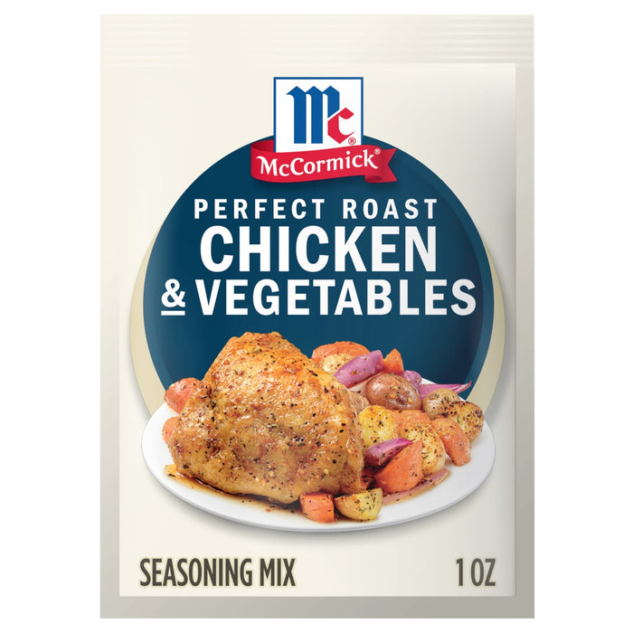 McCormick Perfect Roast Chicken &amp; Vegetables seasoning mix packet.