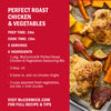 McCormick's Perfect Roast Chicken and Vegetables recipe is shown with the prep time, cook time, servings, and ingredients listed.