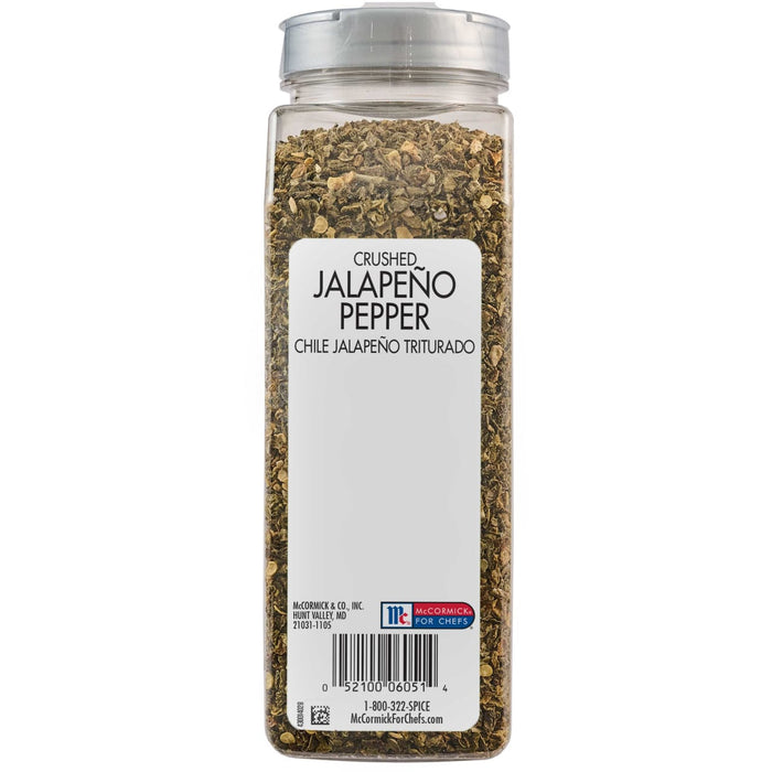 A container of Great Value brand dried jalapeno pepper flakes.