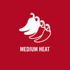 Illustration of three chili peppers indicating medium heat level.