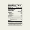 Nutrition facts label showing zero calories per serving.