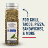 A bottle of McCormick Crushed Jalapeno Pepper is shown with text indicating it can be used for chili, tacos, pizza, sandwiches, and more.