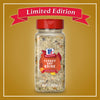 A bottle of Mccormick Turkey Dry Brine Rub, 12.2 Oz is displayed against a golden background with a red Limited Edition banner at the top.