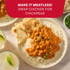 A delicious, meatless meal of chickpea tikka masala served with rice and naan bread demonstrates a vegetarian option for a recipe using Mccormick Chicken Tikka Masala Seasoning Mix, 0.87 Oz.
