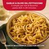 A close-up shot of a bowl of garlic and olive oil fettuccine, a simple and flavorful dish made in 20 minutes using the Mccormick Garlic And Olive Oil Seasoning Blend, 5.25 Oz.