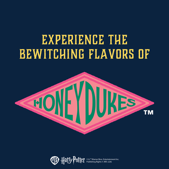 This graphic advertisement for the fictional Harry Potter sweet shop, Honeydukes, invites you to experience bewitching flavors like those found in a package of Mccormick Harry Potter Cauldron Cake Finishing Sugar, 3.43 Oz.
