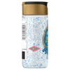 The back of a bottle of Mccormick, 3.43 Oz Harry Potter Honeydukes blueberry bubble gum-flavored finishing sugar shows the white and blue sprinkles inside and provides serving suggestions.