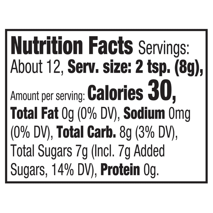 The nutrition facts label for Mccormick, 3.36 Oz, indicating that a 2 teaspoon serving contains 30 calories, 8g of total carbohydrates, and 7g of added sugars.