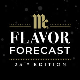 The McCormick Flavor Forecast 25th Edition logo promotes upcoming flavor trends.