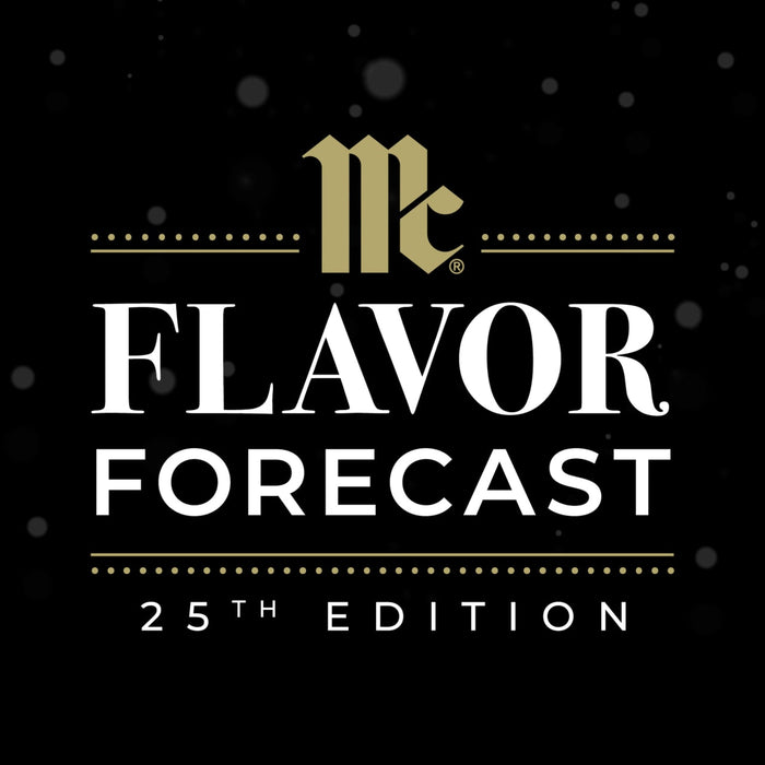 The McCormick Flavor Forecast 25th Edition logo promotes upcoming flavor trends.