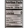 Nutrition facts label showing a serving size of 1/4 tsp (1g) with 0 calories, 0% total fat, 7% sodium, 0% total carbohydrate, and 0g protein.