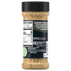 A clear plastic bottle of McCormick Grill Mates Signature Blend Seasoning, 6.53 Oz Bottle, is shown with its black label displaying the nutrition facts, ingredients, and a gluten-free certification.
