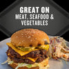 A juicy double cheeseburger seasoned with Grill Mates Signature Blend Seasoning, 6.53 Oz Bottle, is plated with coleslaw, demonstrating its use as a product that is great on meat, seafood, and vegetables.