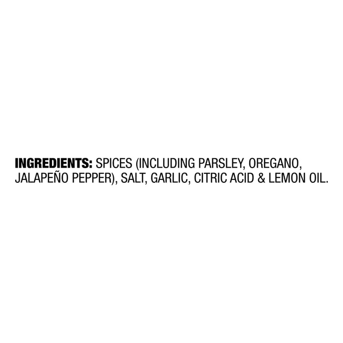 The ingredients list for the Mccormick Chimichurri Flavored Seasoning, 2.47 Oz, shows spices including parsley, oregano, and jalapeño pepper, along with salt, garlic, citric acid, and lemon oil.