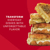 An appetizing stack of four grilled cheese sandwich halves, made with herbed garlic bread and oozing melted cheese, shows a delicious use for Mccormick Caramelized Onion Seasoning, 4.66 Oz.
