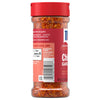 A clear bottle of Mccormick, 5.22 Oz Chili Garlic seasoning is shown against a white background, highlighting the red flakes and spices inside.