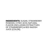 The ingredients list for Mccormick Strawberry Finishing Sugar, 3.67 Oz, shows sugar, strawberry powder, citric acid, natural flavor, and red radish juice for color.