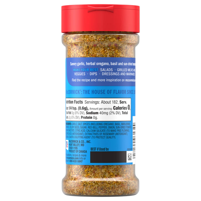 This is a bottle of McCormick Salad Supreme Seasoning.