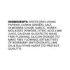 The ingredients list for Mccormick Moroccan Style Seasoning, 4.62 Oz, is shown in bold, black text, including spices like paprika, cumin, and ginger, as well as salt, sugar, and garlic.